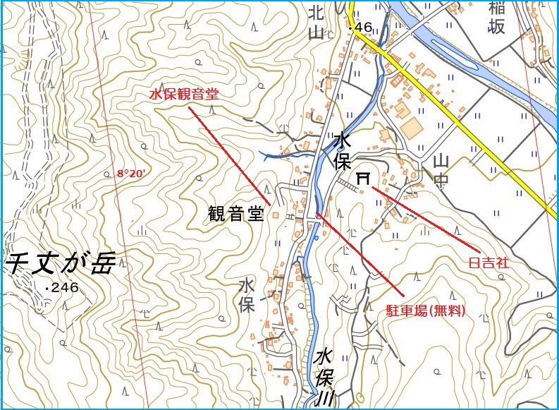 糸魚川市　水保観音ー日吉社　地図